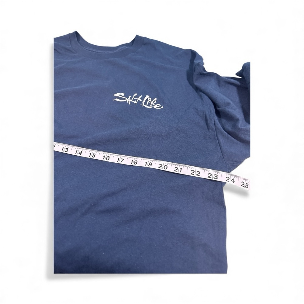 Salt Life T Shirt Men's Size Xl Navy Long Sleeve Graphic Livin' Salty Crab - Picture 7 of 7